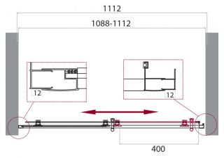 Душевая дверь BelBagno Uno 110см чёрный UNO-195-BF-1-110-C-NERO