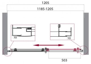 Душевая дверь, хром BelBagno UNO-195-BF-1-120-C-Cr