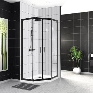 Душевой уголок BelBagno Uno 90см чёрный UNO-195-P-2-90-C-NERO