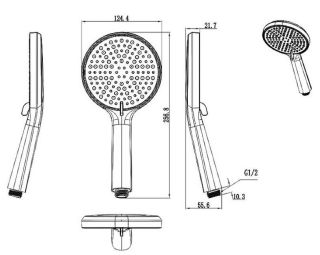 Лейка для душа Raglo R450.50.09 графит