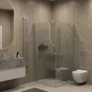 Душевой уголок на монопетле  by Deonria U-100-100-8-T-H 100x100см хром матовый/прозрачный