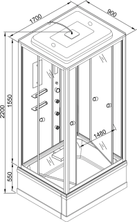 Душевая кабина AvaCan V170 170x90 см