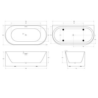 Акриловая ванна BelBagno 170x80 BB412-1700-800-MATT без гидромассажа