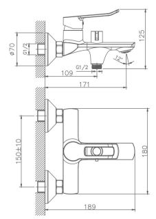 Смеситель для ванны Haiba HB60556 хром