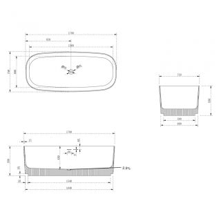 Ванна из искусственного камня ABBER Stein AS9601MS 170x75см песочный матовый