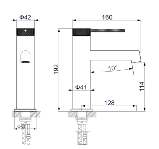 Смеситель для раковины Vincea Rim VBF-2RM1GM, вороненая сталь