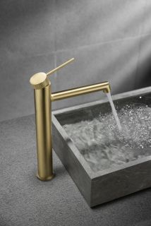 Смеситель для раковины Vincea Rim VBF-2RM2BG, брашированное золото