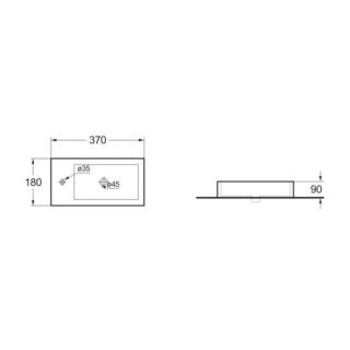 Раковина Vincea VBS-133L 37 см белая