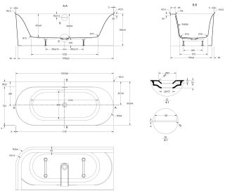 Ванна акриловая Vincea VBT-704-1800-L, цвет белый, щелевой перелив