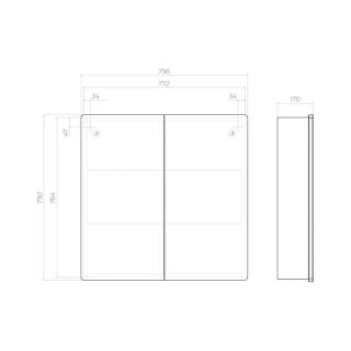 Зеркальный шкаф с подсветкой Vigo Geometry 118 80 см