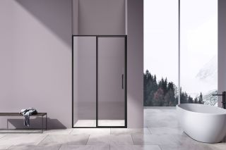 Душевая дверь Vincea Slim 8mm VDP-4SL120CLB, черный, стекло прозрачное