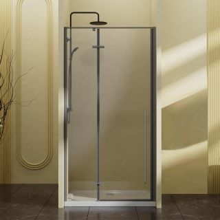 Душевая дверь Vincea Slim-N VDPH-5SN900CLGM, 900, вороненая сталь, стекло прозрачное