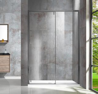 Душевая дверь Vincea Lugano VDS-1L130CLGM-1, 1300, вороненая сталь, стекло прозрачное