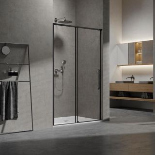 Душевая дверь Vincea Slim 8mm VDS-6SL130CLB, 1300, черный, стекло прозрачное