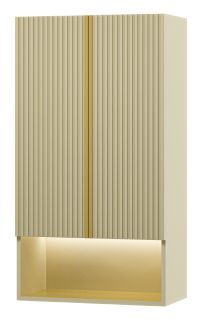 Подвесной шкаф над стиральной машиной Brevita Vega VEG-08060-031 с подсветкой 60см зелёный/золото