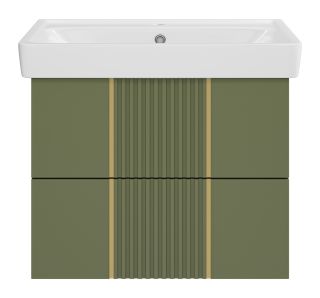 Подвесная тумба под раковину Brevita Vega VEG-09070-0802Я 70см зелёный/золото