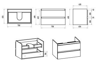 Подвесная тумба под раковину Brevita Victory VIC-09080-0102Я 80см белый