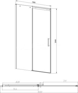 Душевая дверь в нишу Vincea Dice VDS-4D160CL 160 см, профиль хром