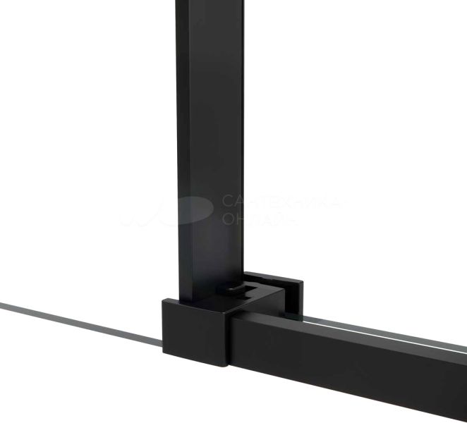 Душевая дверь в нишу Vincea Slim Soft 110 см, профиль черный, стекло прозрачное