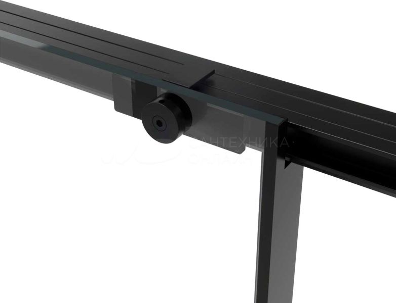 Душевая дверь в нишу Vincea Slim Soft 130 см, профиль черный, стекло прозрачное