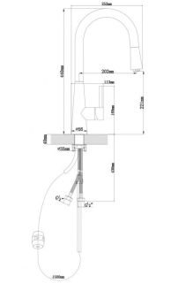 Смеситель для кухни Florentina Вита PRO с выдвижным изливом коричневый
