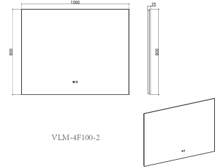 Зеркало Vincea LED VLM-4F100BG-2 1000х800 в алюминиевой раме, брашированное золото