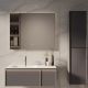 База под раковину Vincea Elise 1000 подвесная, левая, 2 выкатных ящика soft-close, серый матовый