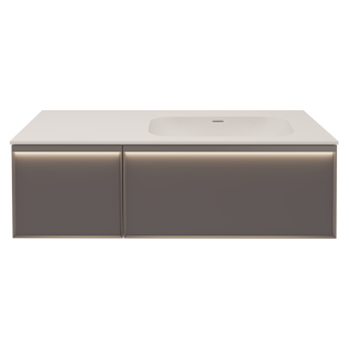 База под раковину Vincea Elise 1200 подвесная, правая, 2 выкатных ящика soft-close, серый матовый