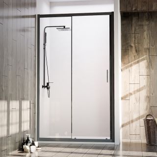 Душевая дверь Veconi Vianno VN-72B, 1500x1900, черный, стекло прозрачное