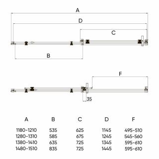 Душевая дверь Veconi Vianno VN-74, 1500x1950, хром, стекло прозрачное