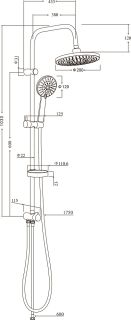 Душевая стойка Stworki Хельсинки HFSG97000 со смесителем для ванны и душа Stworki Хельсинки HFHS10000 хром