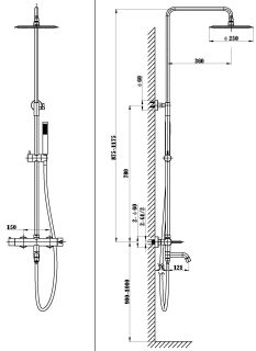 Душевая стойка Vincea Villa VSFS-1VL1CH, хром
