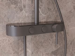 Душевая стойка Vincea VSFS-402GM, вороненая сталь