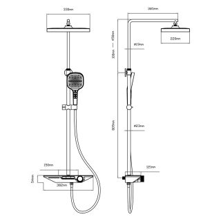 Душевая стойка Vincea VSFS-411GM, вороненая сталь