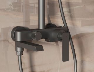 Душевая стойка Vincea VSFS-413GM, вороненая сталь