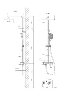 Душевая стойка Vincea Dice VSFS-4C12MB, черный