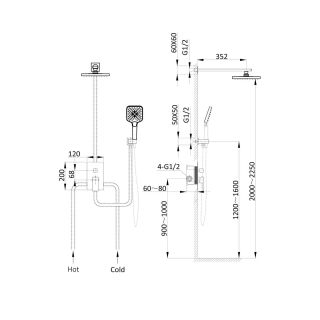 Душевой комплект Vincea Next  VSFW-1N1CH хром