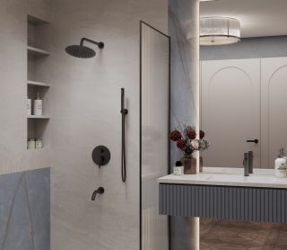 Душевой комплект Vincea Villa VSFW-1VL3MB встраиваемый, трехрежимный, черный