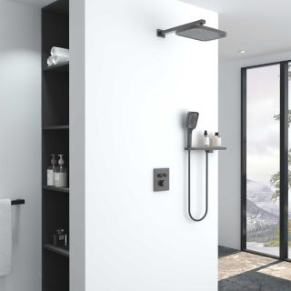 Душевой комплект Vincea VSFW-321MT1RGM встраиваемый, термостатический, двухрежимный, вороненая сталь