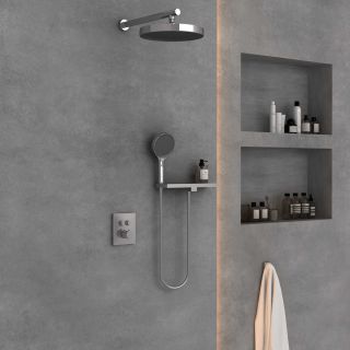 Душевой комплект Vincea Inspire VSFW-3I21T2RMB встраиваемый, термостатический, двухрежимный, черный