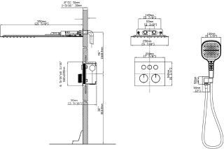 Душевой комплект Vincea Futura VSFW-401TMB с термостатом трехрежимный чёрный