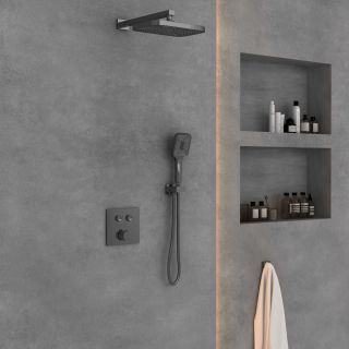 Душевой комплект Vincea VSFW-4211GM встраиваемый, двухрежимный, вороненая сталь