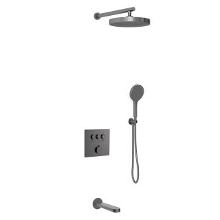 Душевой комплект Vincea Inspire VSFW-431I2GM встраиваемый, термостатический, трехрежимный, вороненая сталь