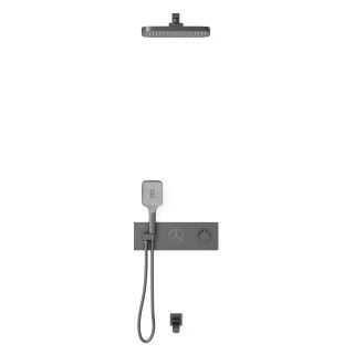 Душевой комплект Vincea VSFW-432T1GM встраиваемый, трехрежимный, термостатический, вороненая сталь