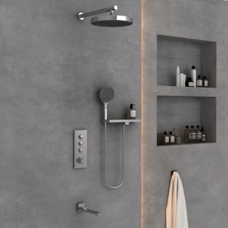 Душевой комплект Vincea VSFW-433TI2RCH встраиваемый, термостатический, трехрежимный, хром