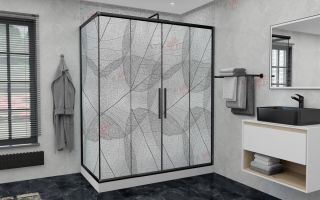 Душевой уголок AvaCan FB2 190-210 + SB90 MT чёрный