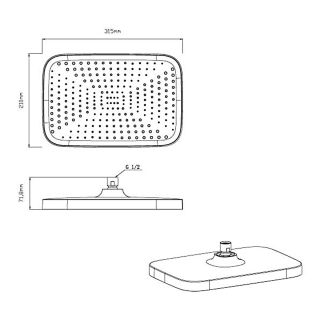 Верхний душ с держателем Vincea VSHD-41CCH хром