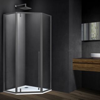 Душевой уголок Vincea Penta VSP-3P100CLGM, 1000*1000, вороненая сталь, стекло прозрачное