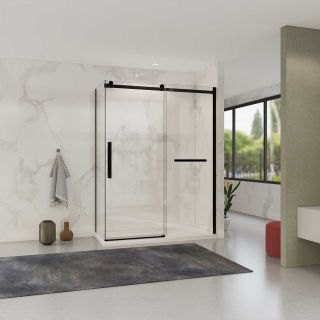 Душевой уголок Vincea Como Soft VSR-1CS8014CLB, 1400*800, черный, стекло прозрачное