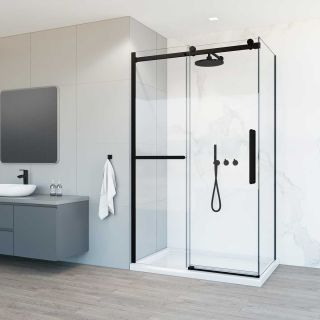 Душевой уголок Vincea Como Soft VSR-1CS9013CLB, 1300*900, черный, стекло прозрачное